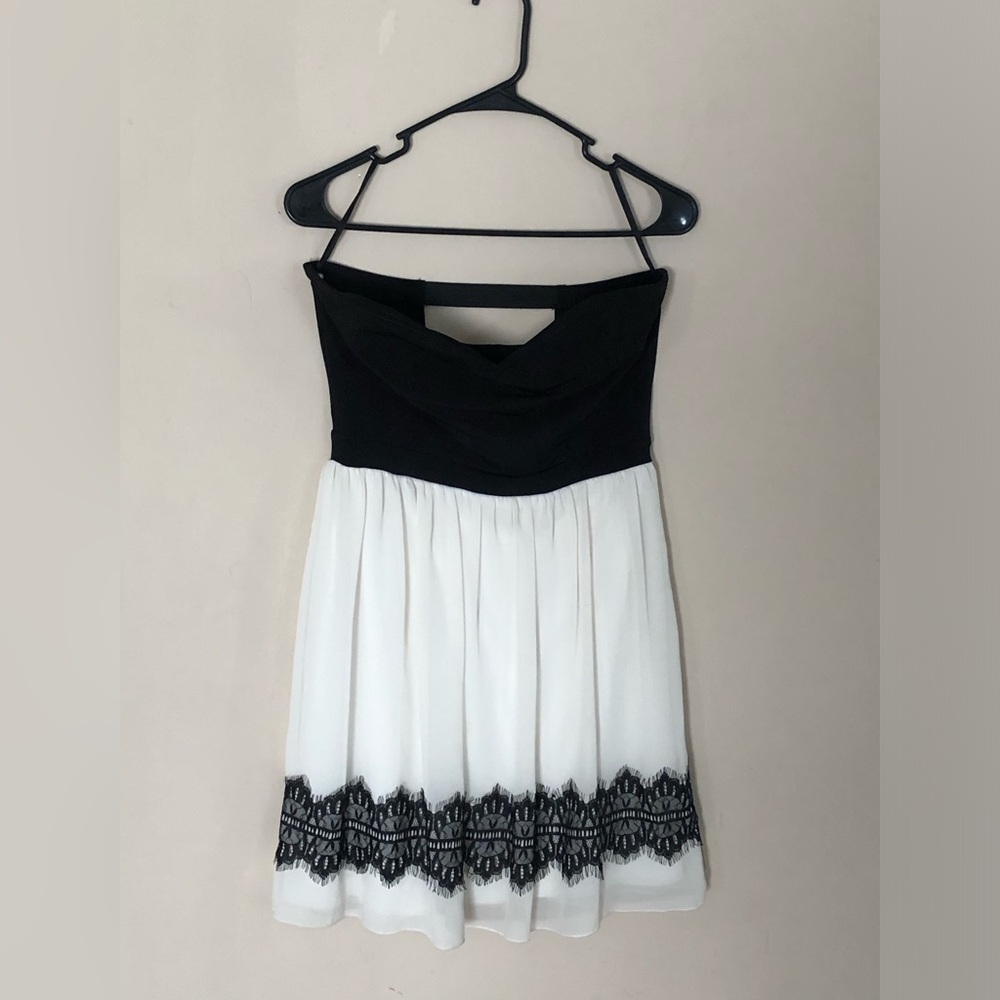 Strapless Mini Dress, Black and white, size L , for a special event